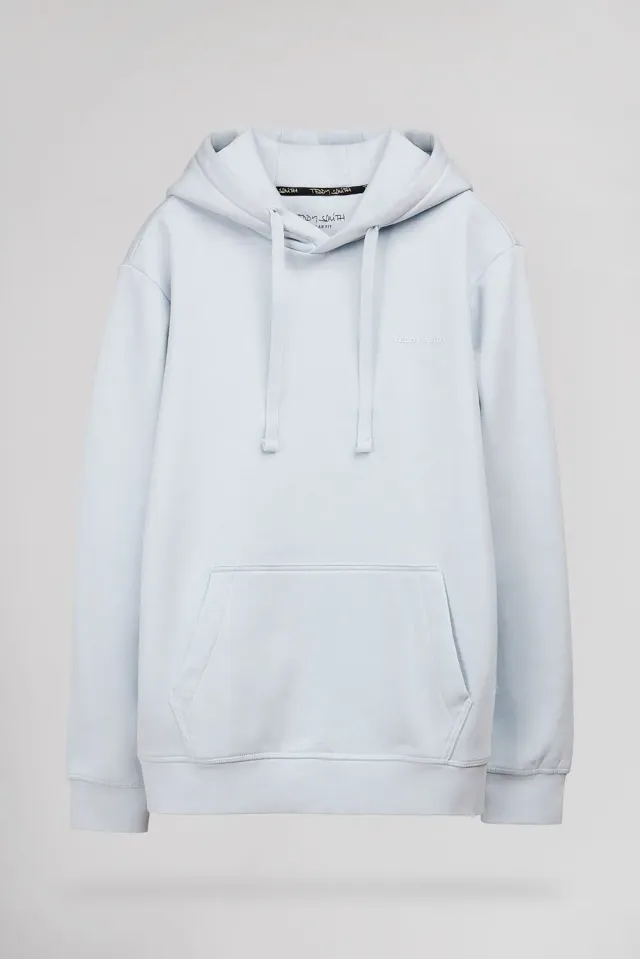 Teddy Smith Nark Hoody felpa cappuccio azzurra uomo