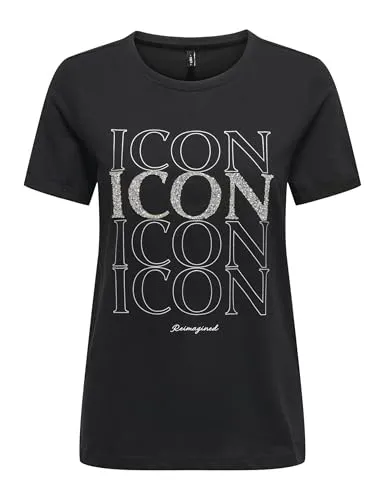 ONLY Onlkita Life Lux Icon top donna stampa manica corta