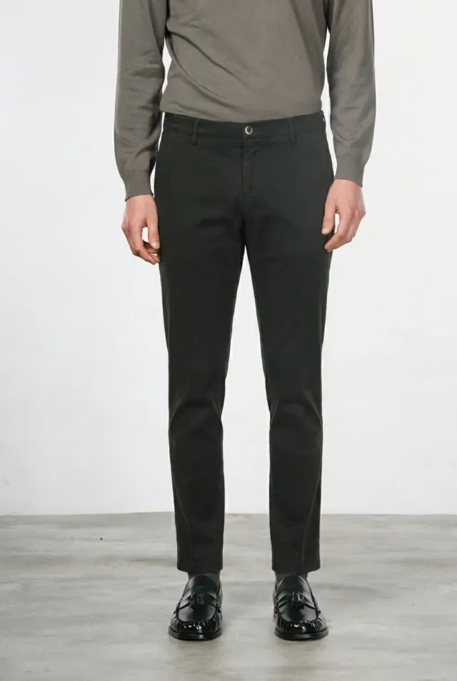 Mason's Milano chino uomo gabardina verde scuro extra slim