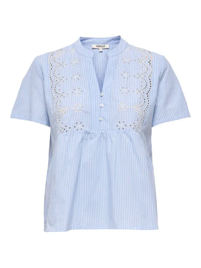 ONLY Onlskano Top Donna XS manica corta ricamato