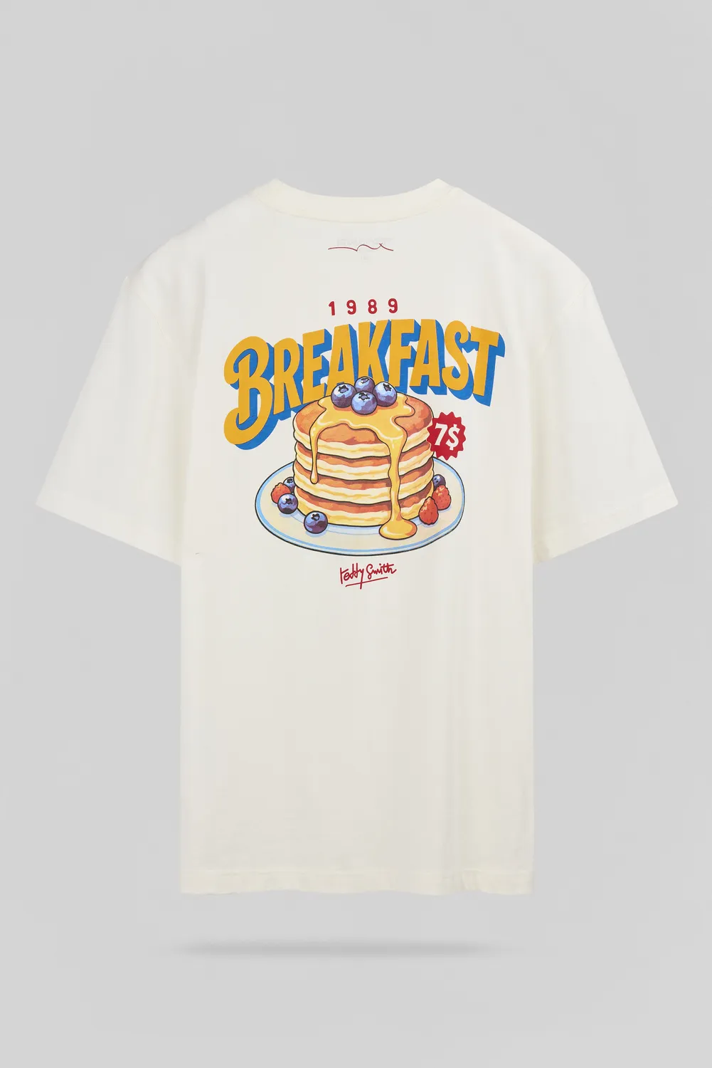 Teddy Smith T-Breakfast t-shirt uomo bianca stampa diner