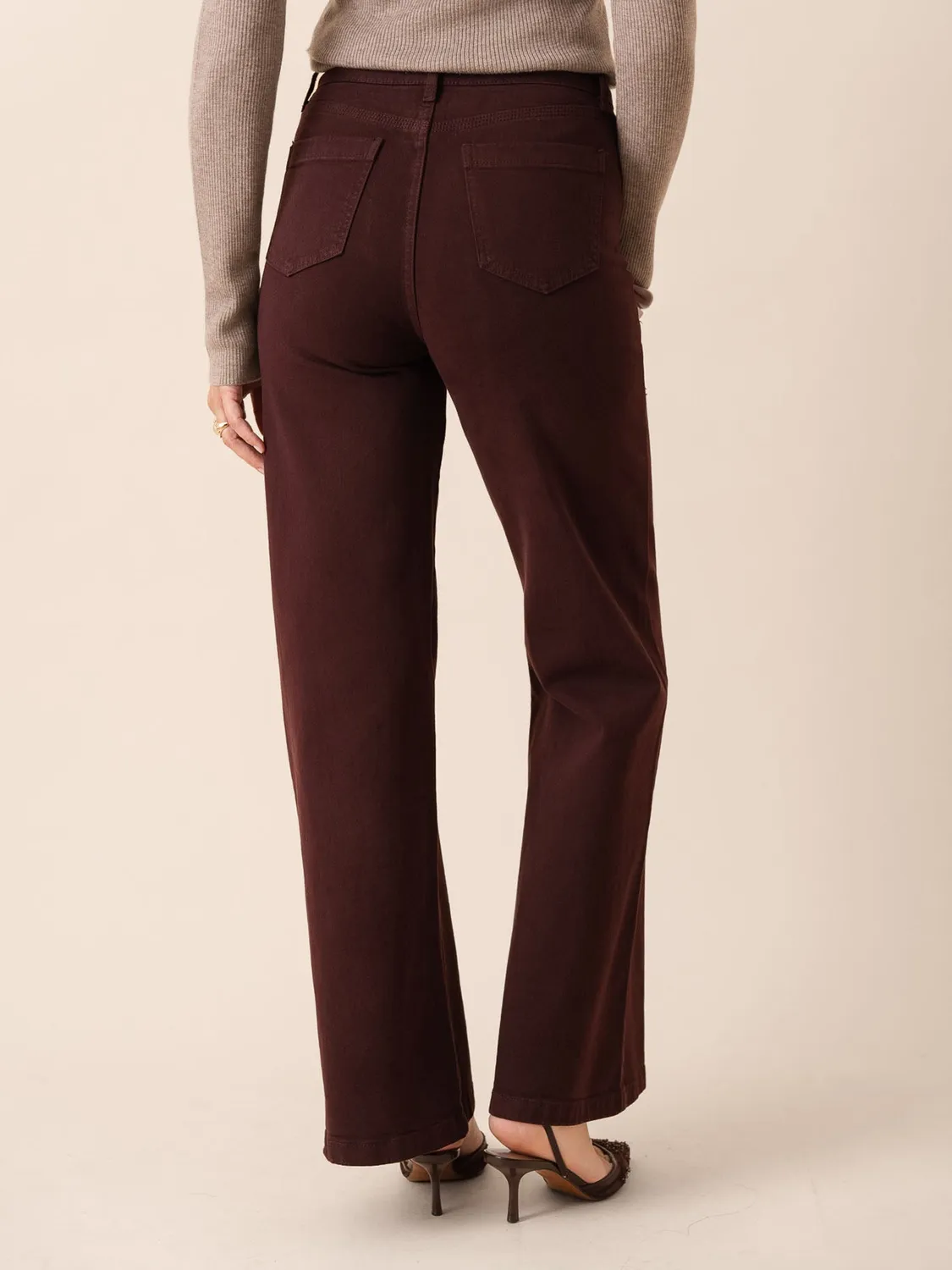 Oraije Gaspard jeans wide bordeaux vita alta