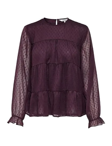 ONLY Onleliza Life LS Dobby Top Wvn camicia donna M