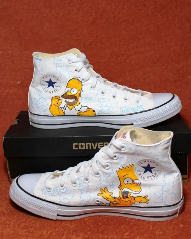 Never Say Never All Star The Simpsons sneakers dipinte a mano