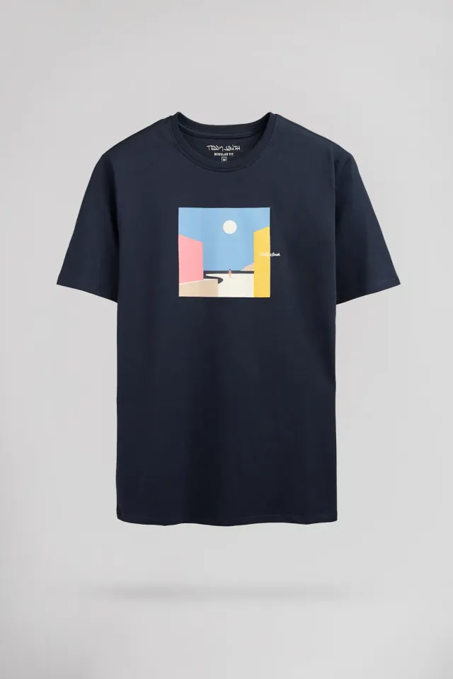 Teddy Smith T-Minimalist t-shirt uomo navy girocollo