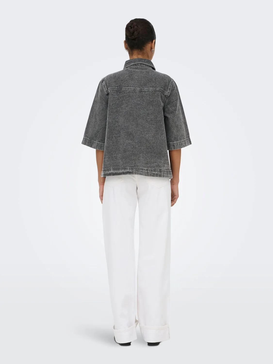 ONLY Onlbelle camicia jeans donna S denim scuro classica