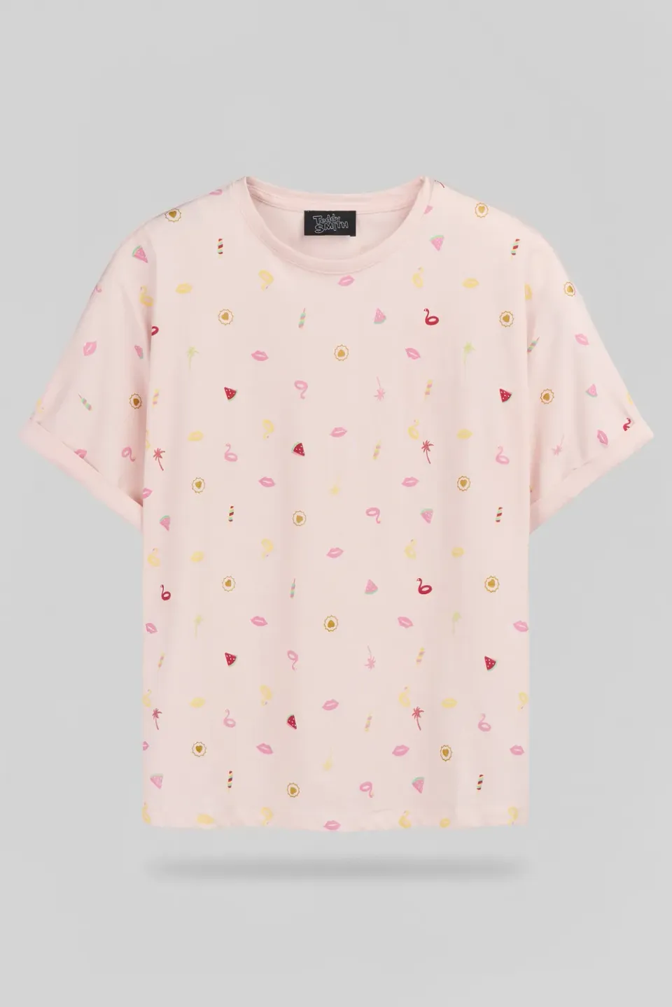 Teddy Smith T-Kady MC t-shirt donna Sweet Rose cotone