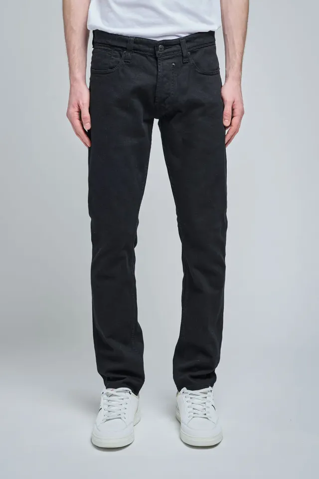 Teddy Smith Reg L32 jeans uomo nero dritto elastico
