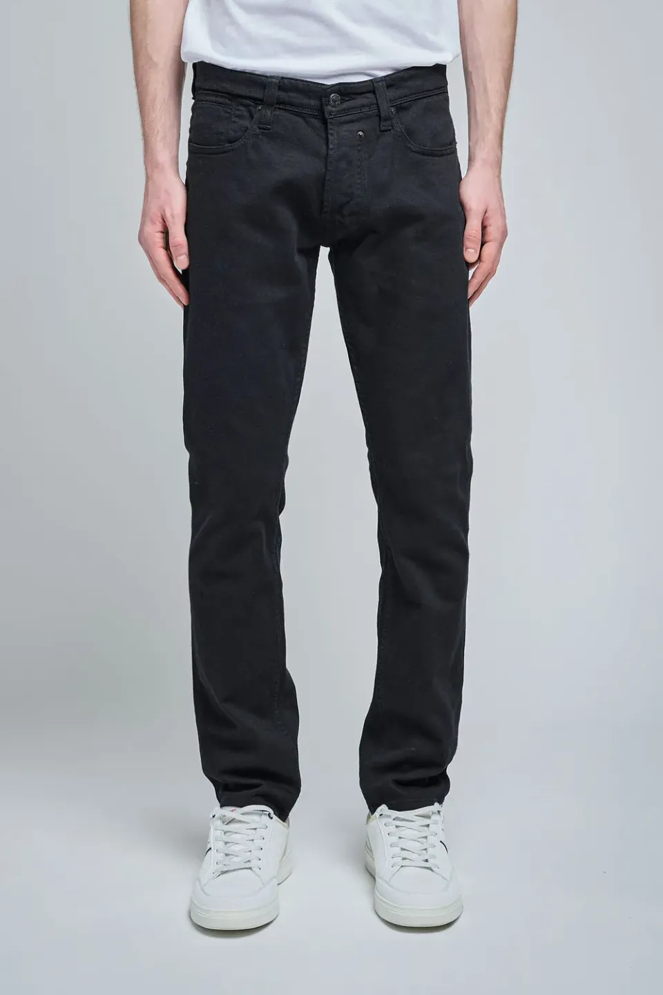 Teddy Smith Reg L32 jeans uomo nero dritto elastico