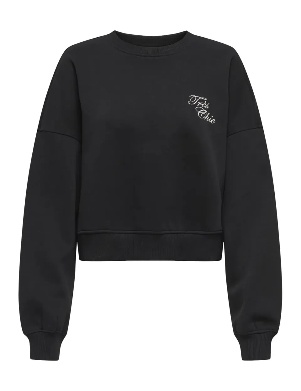 ONLY Onlkiara L/S O-Neck Pearl Swt felpa nera perle