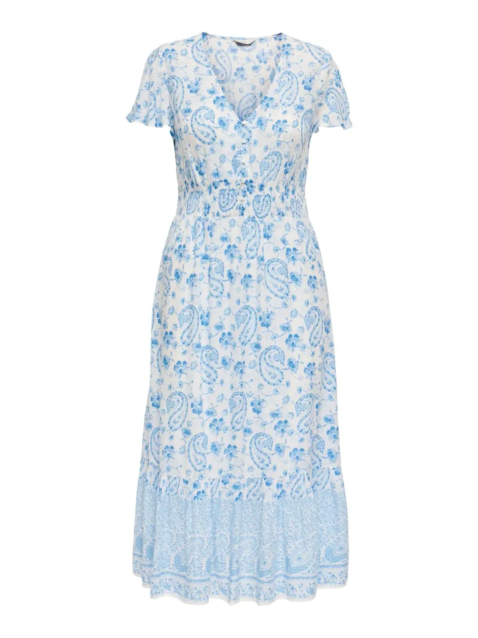 ONLY Onlmarianne Life abito midi S scollo V Cloud Dancer
