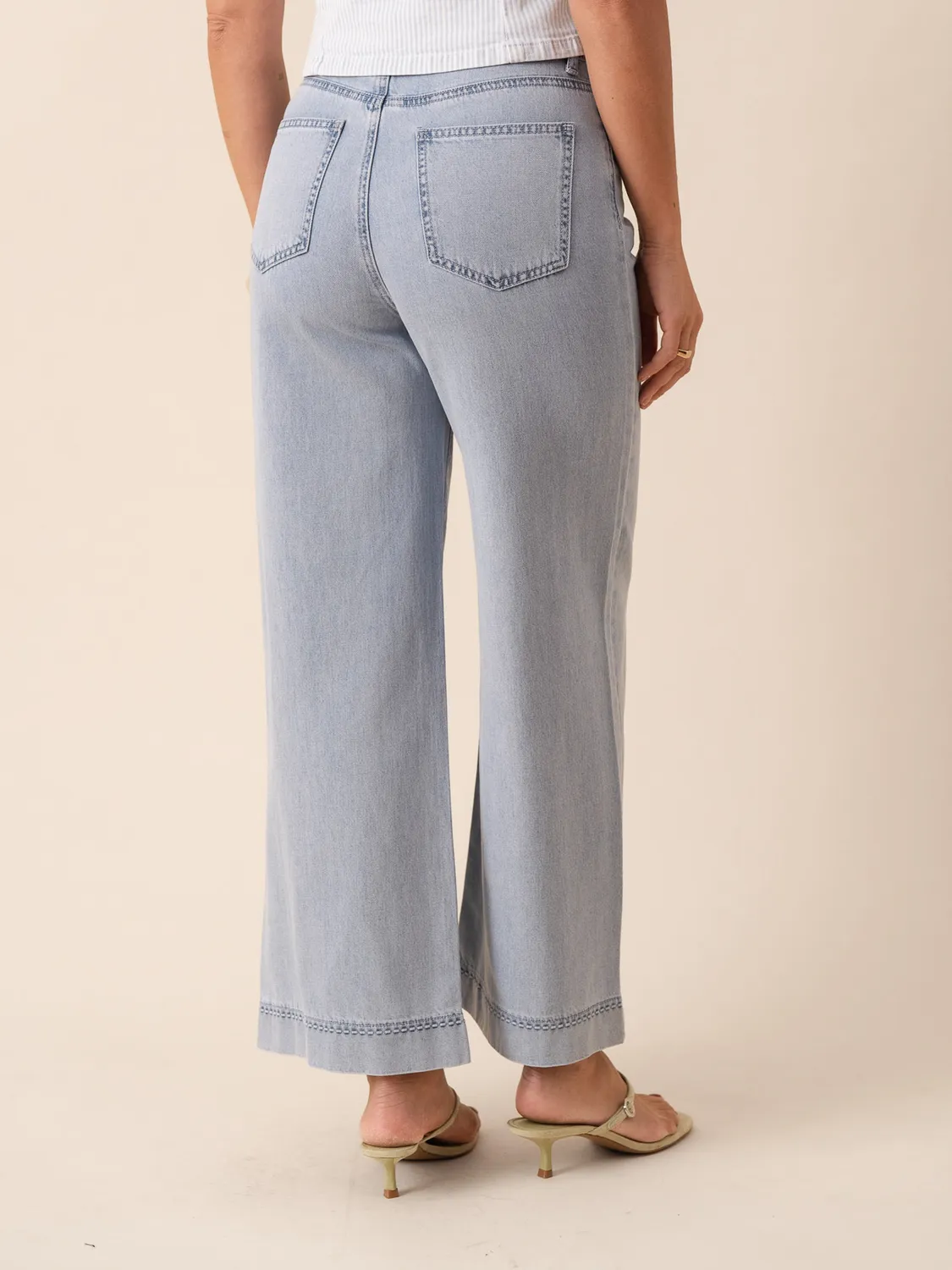 Oraije Thea pantaloni wide blu chiaro estate lyocell