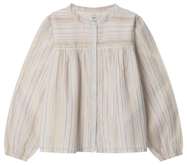Pepe Jeans Hinny camicia bambina 10 anni bianco lurex