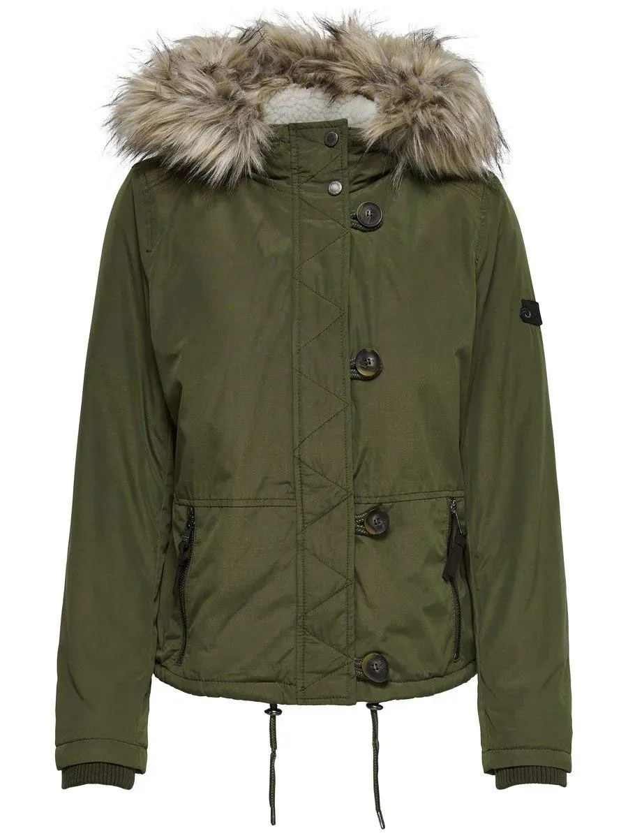 ONLY Onlpeyton AW Short Fur giacca donna XS verde tarmac teddy