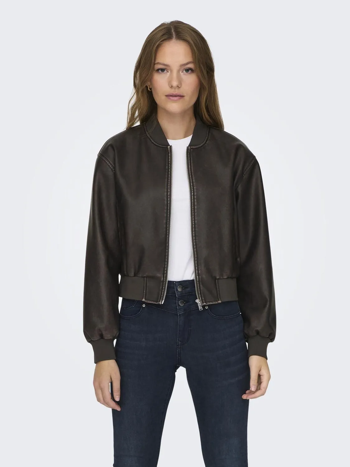 ONLY ONLJANE bomber ecopelle XS marrone cioccolato