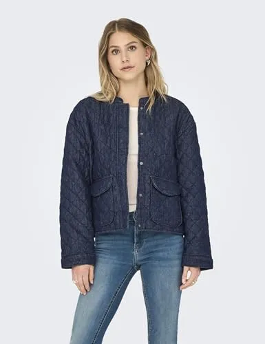 ONLY ONLHALLIE Giacca Trapuntata L Denim Scuro