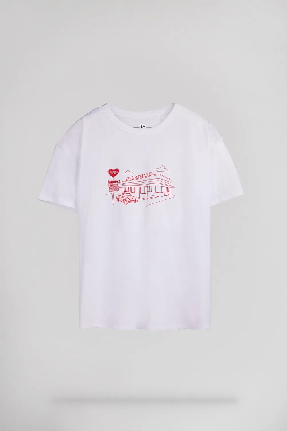 Teddy Smith T-Ley MC t-shirt donna oversize bianca cotone