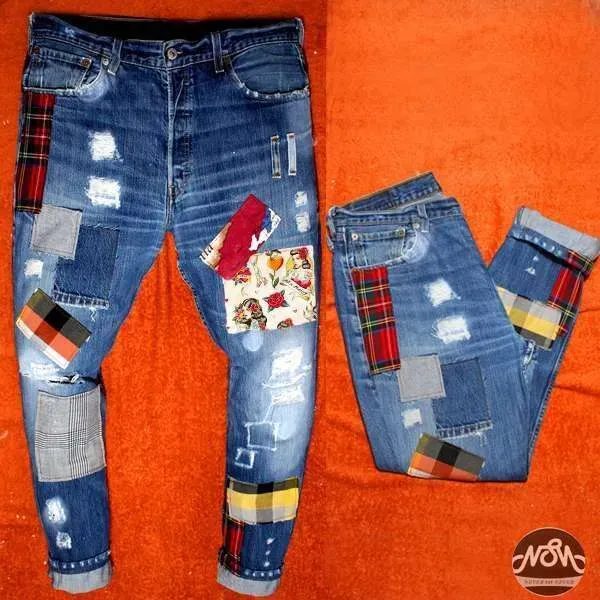 Levi’s Vintage Patchwork 2 jeans personalizzato a mano