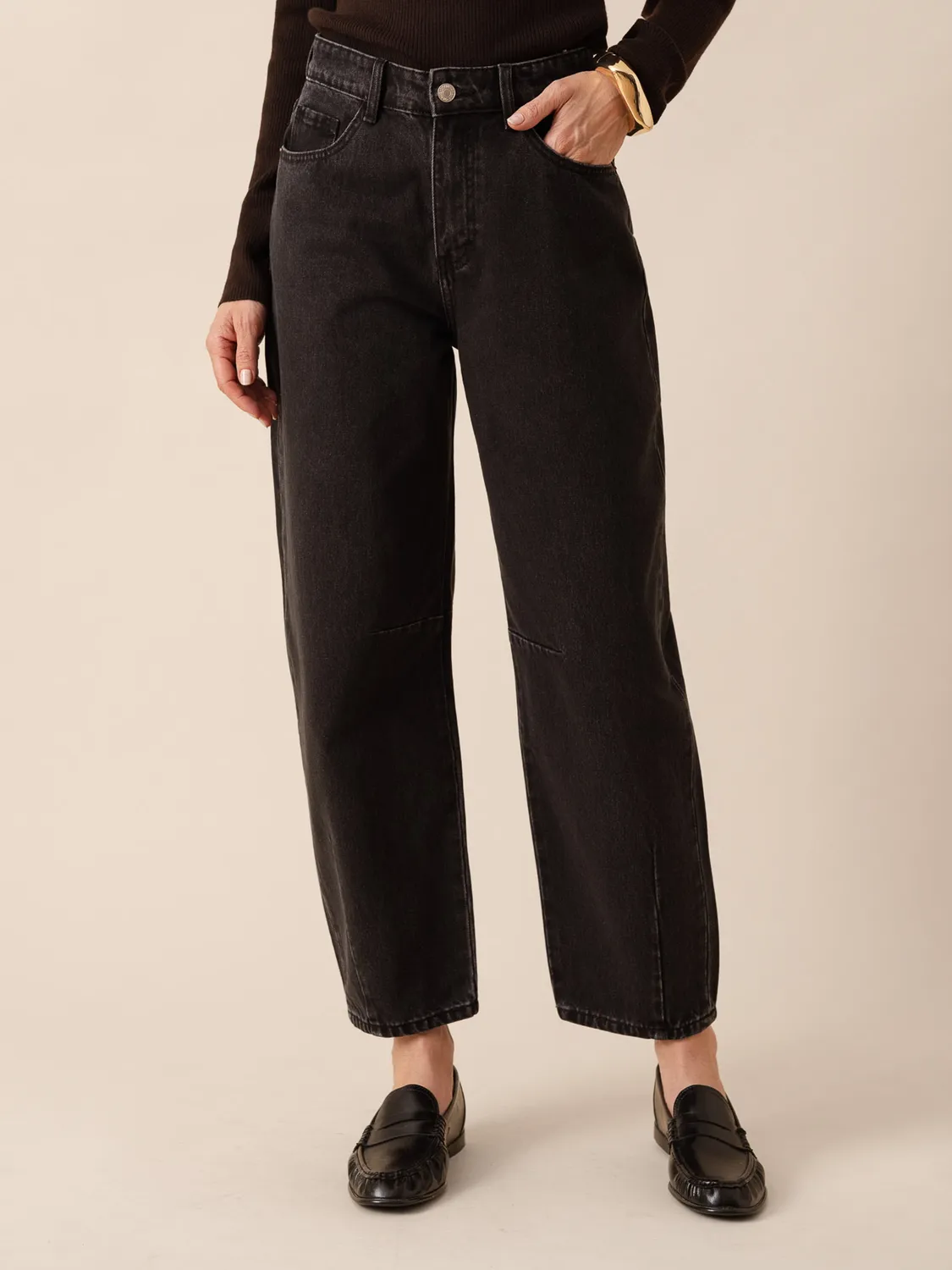 Oraije Brandy jeans balloon grigio scuro