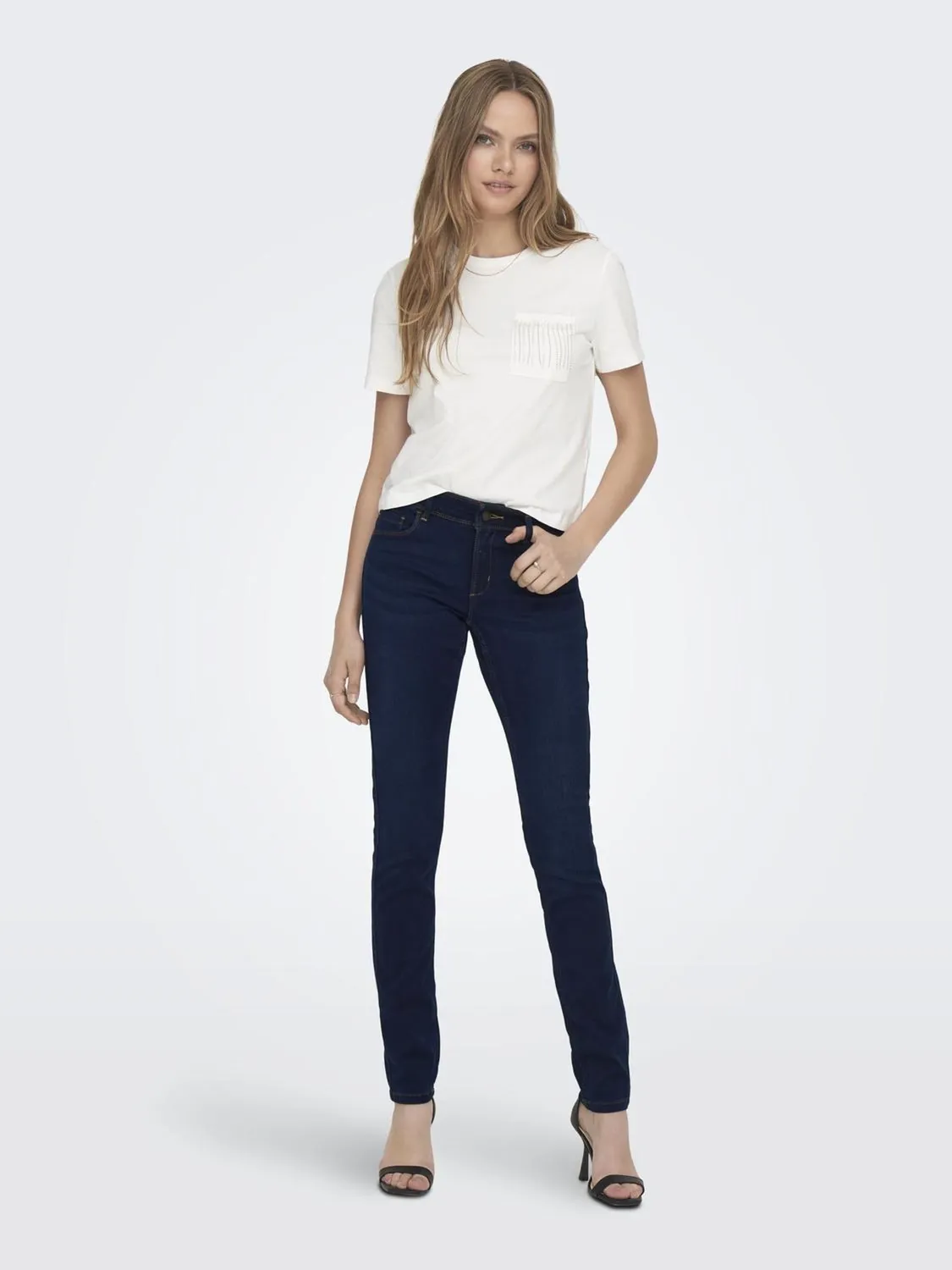 Only Onlrain jeans skinny donna S/30L blu