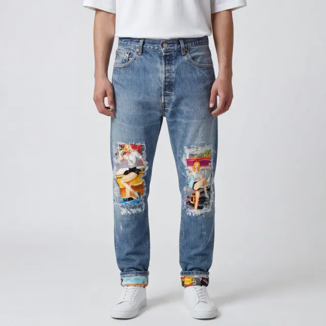 Never Say Never Levi's Vintage Pin Up Anni 60 Jeans Tessuto Custom