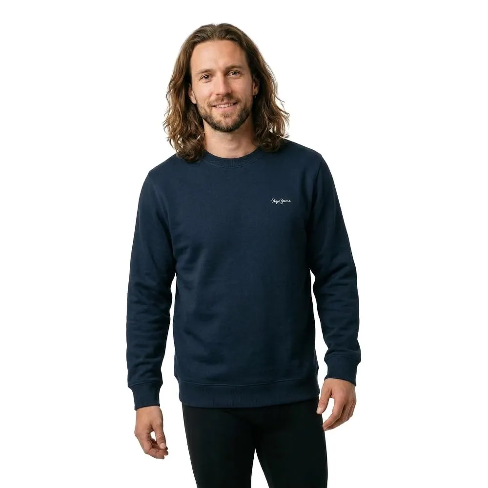 Pepe Jeans Macbeth Small Logo Plain Crew Felpa Uomo Misto Cotone