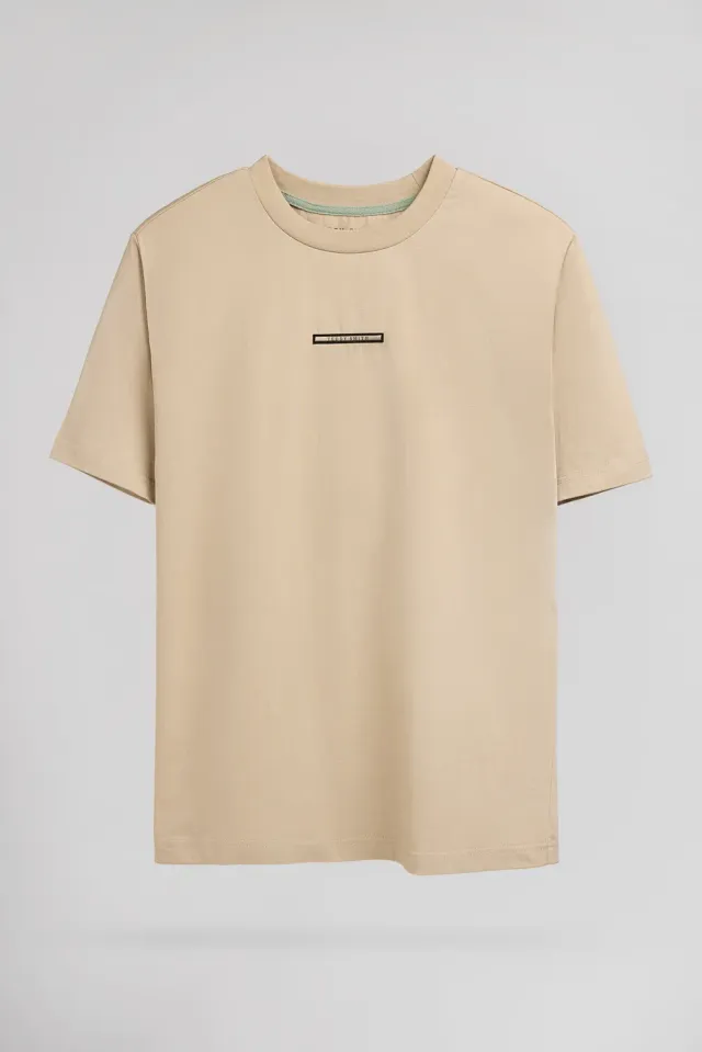 Teddy Smith T-Olivio maglietta uomo beige ampia girocollo