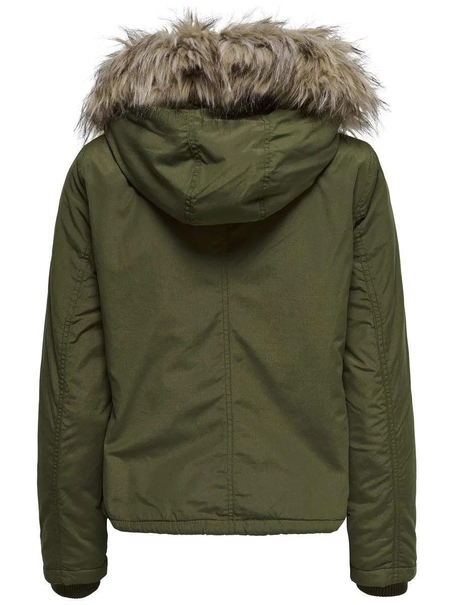 ONLY Onlpeyton AW Short Fur giacca donna XS verde tarmac teddy