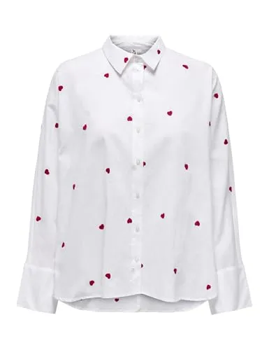 ONLY Onlnew Hemd camicia donna XS bianca cotone