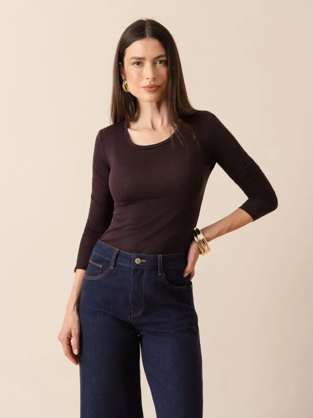 Oraije Coralie t-shirt lyocell melanzana
