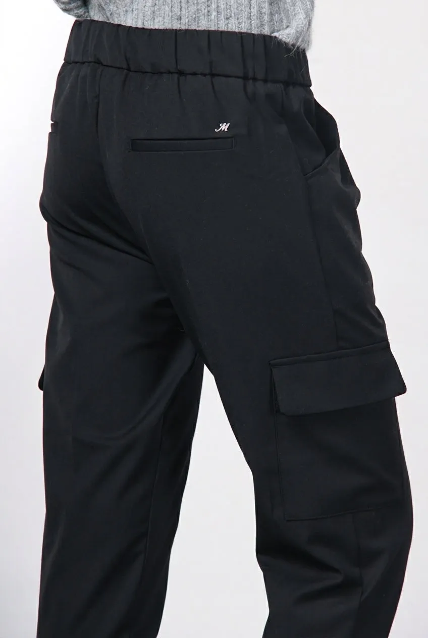 Mason's Chile Jogger pantalone donna nero lana relaxed