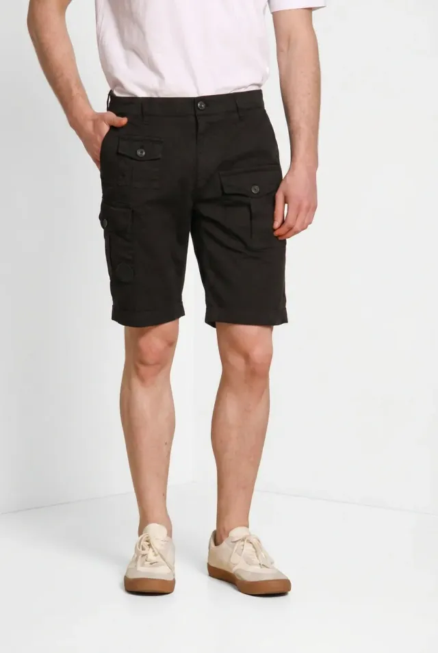 Mason's George Coolpocket Bermuda Cargo Nero Carrot Fit Cotone