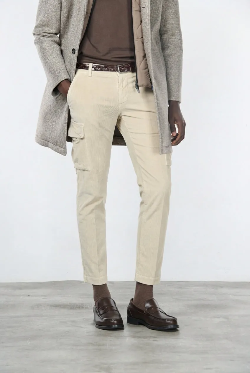 Mason's Chile cargo uomo velluto latte extra slim invernale