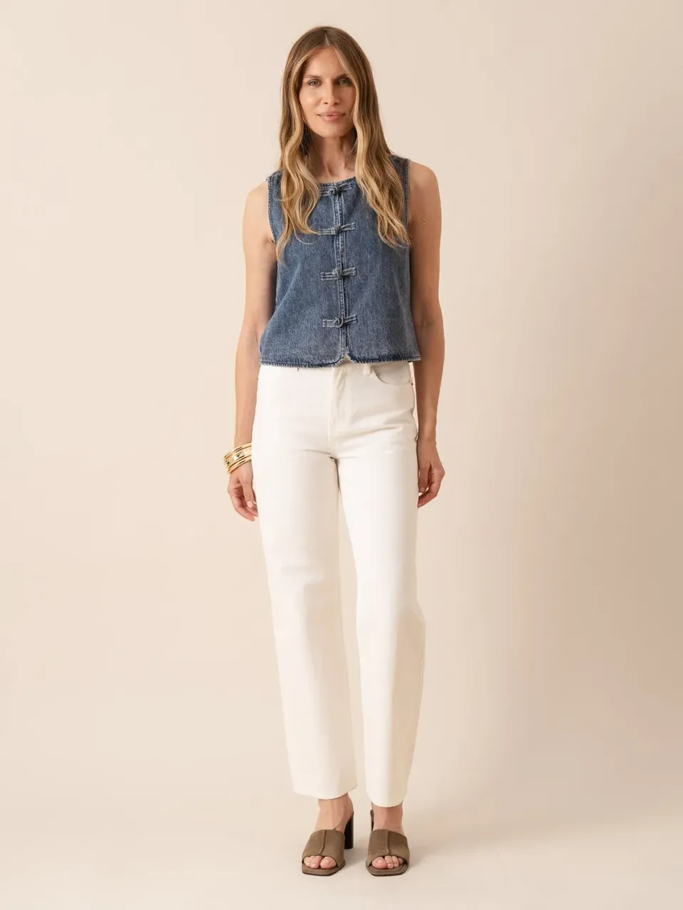 Oraije Celestin jeans wide azzurro denim premium