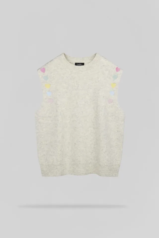 Teddy Smith P-Alays gilet donna bianco ivoire cuore
