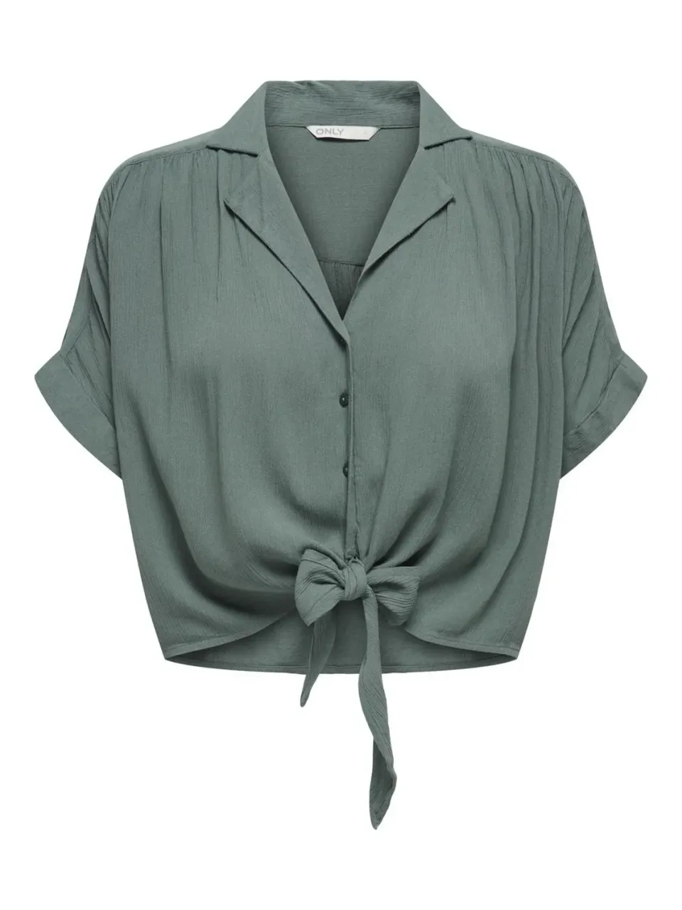 ONLY Camicia Nodo Collo Donna Bianca Maniche Corte