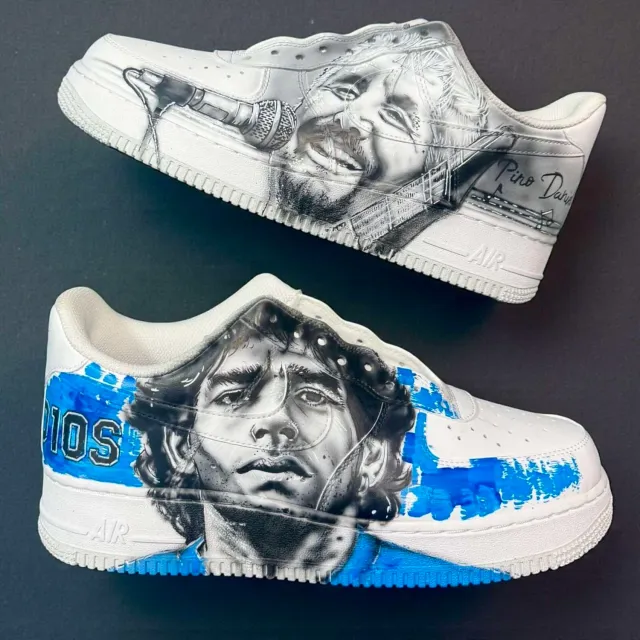 Nike Air Force 1 Maradona Pino Daniele sneakers dipinte a mano
