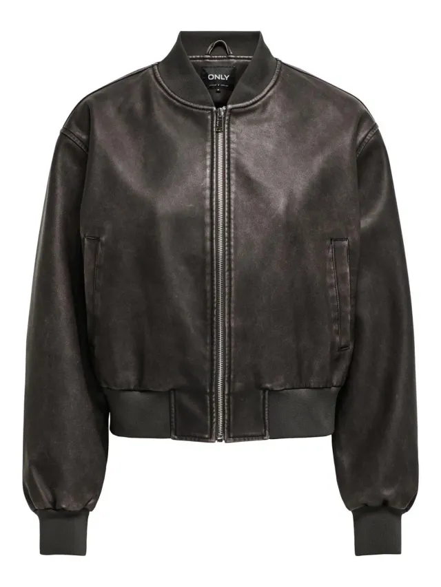 ONLY ONLJANE bomber ecopelle XS marrone cioccolato