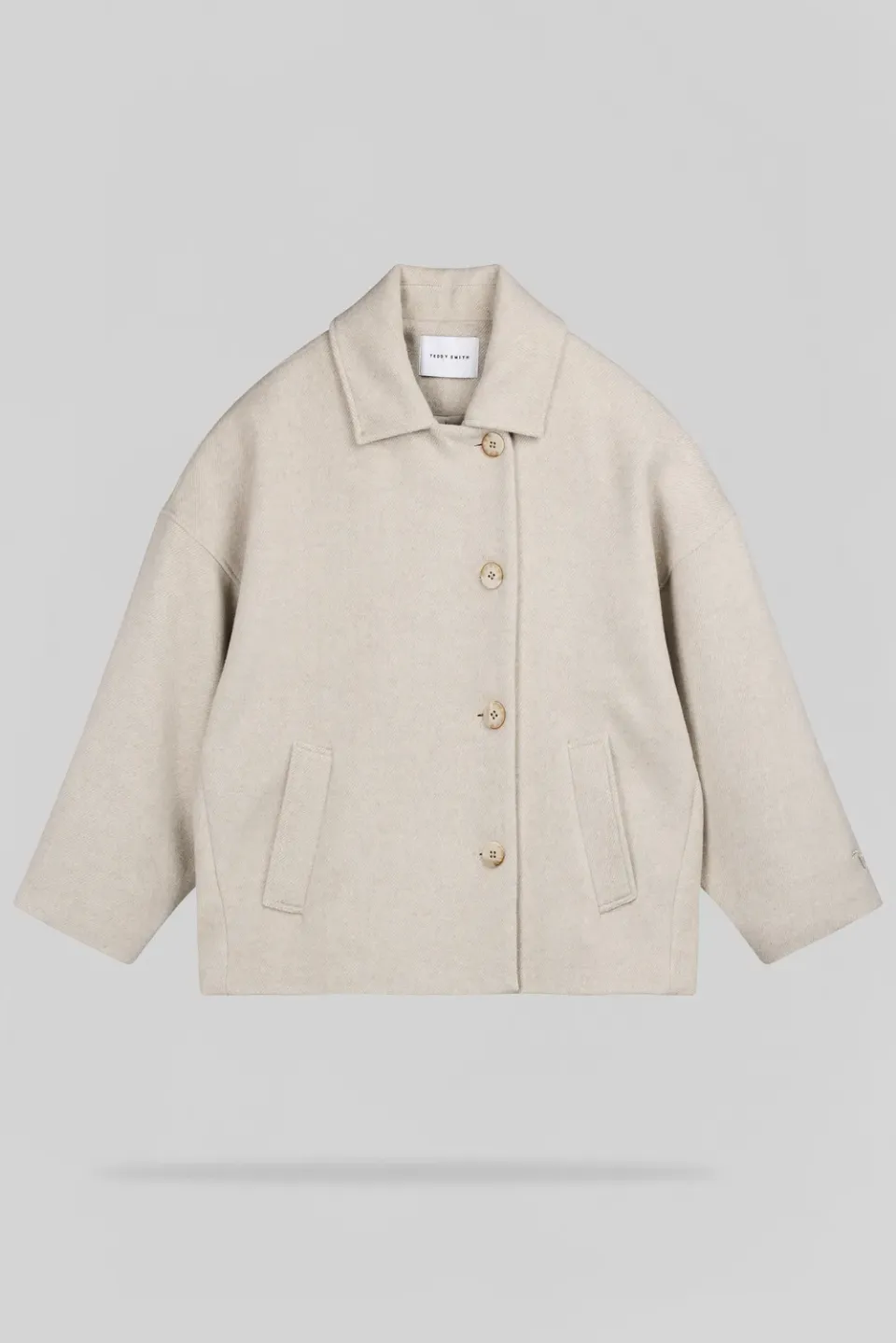 Teddy Smith M-Maury cappotto donna beige oversize