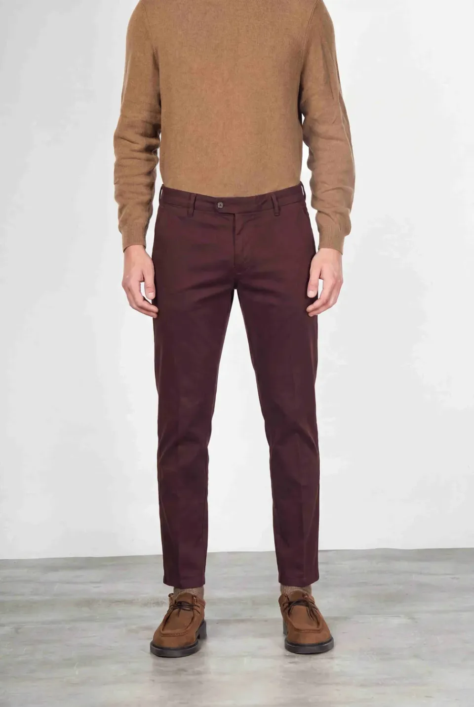 Mason's Torino Flex chino uomo raso slim bordeaux