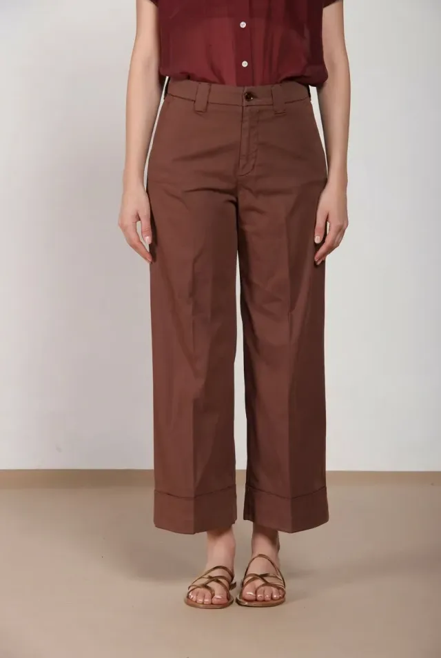 Mason's New York Studio Cropped pantalone chino marrone scuro