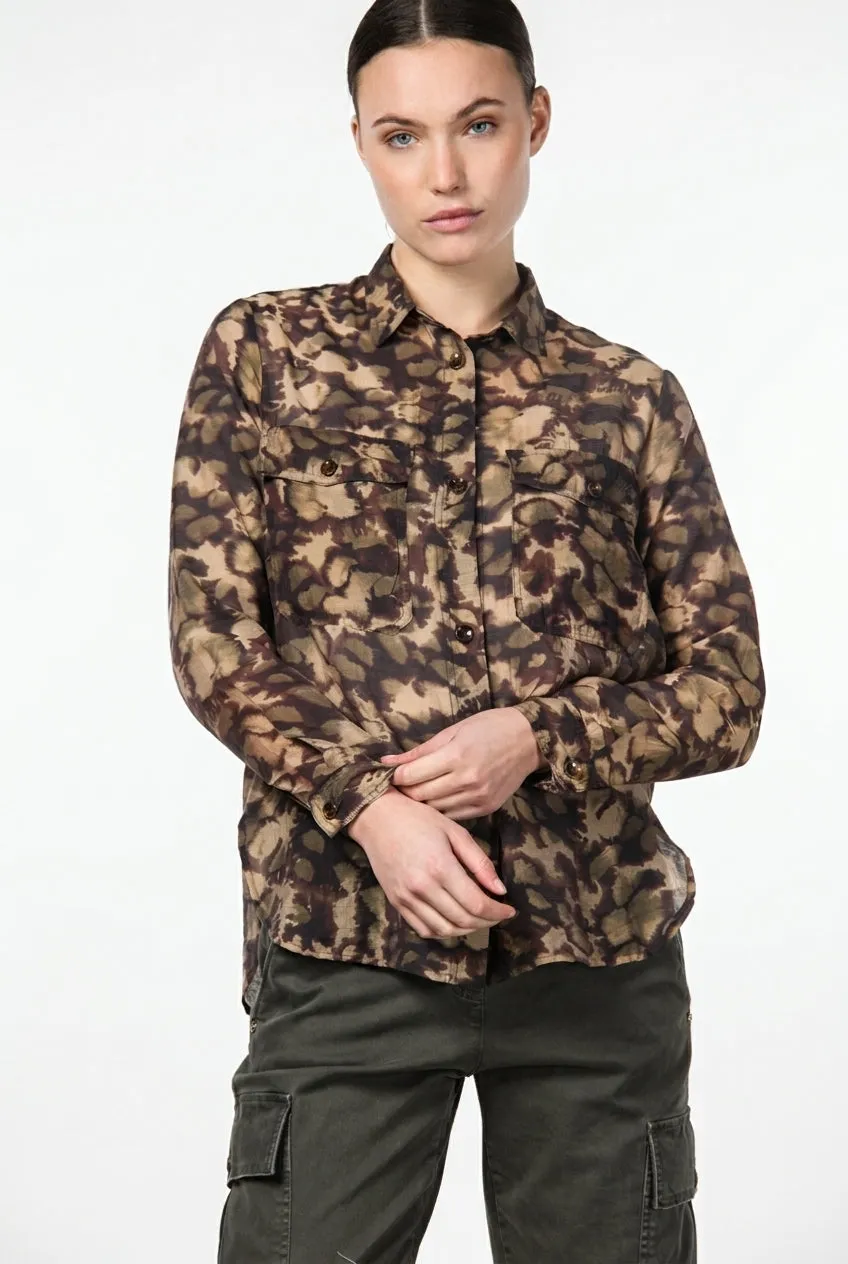 Mason's City Field camicia donna mussola camouflage ghiaccio