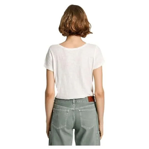 Pepe Jeans Ezzy t-shirt donna XS bianca scollo a V