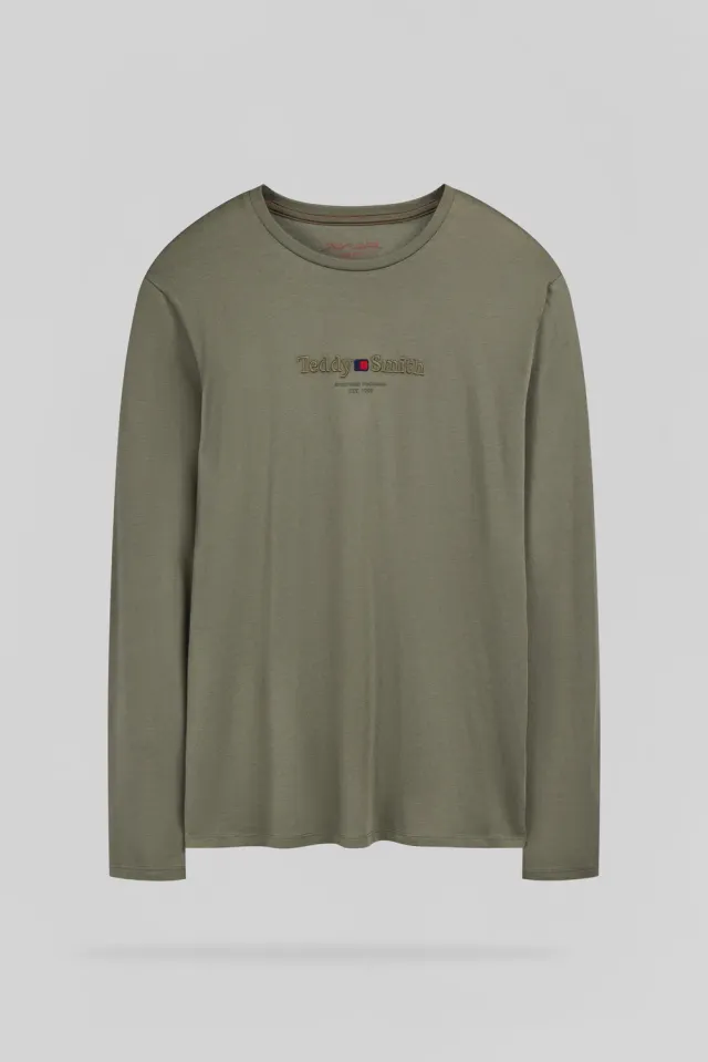 Teddy Smith T-Jim ML T-Shirt Uomo Kaki Dusty