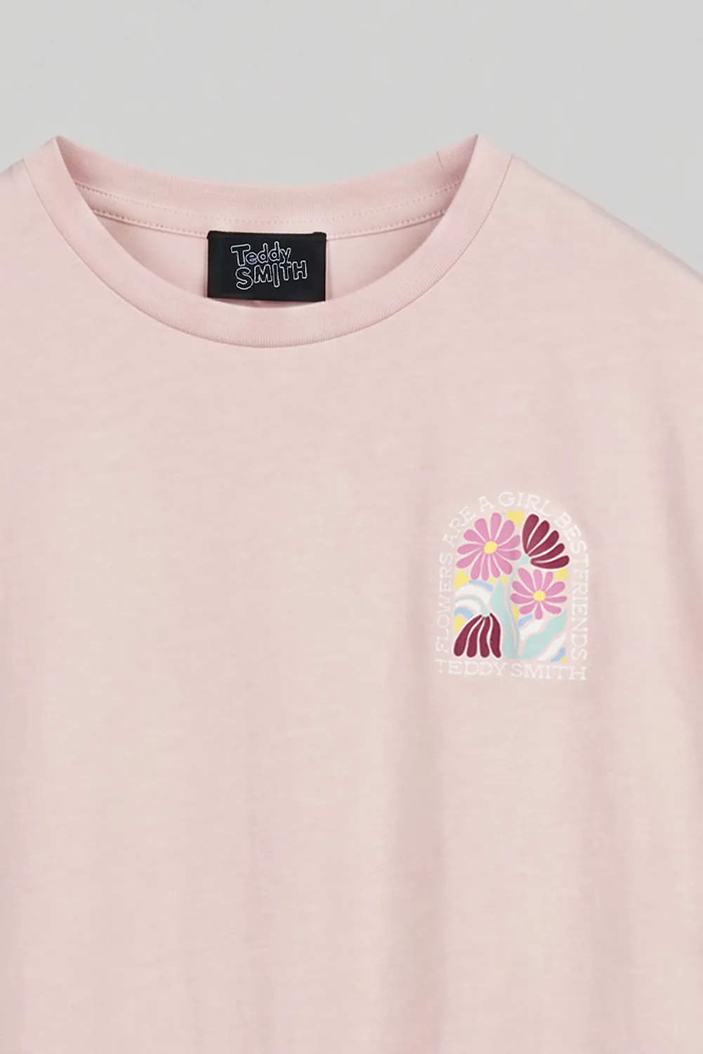 Teddy Smith T-Flowa MC T-Shirt Donna Rosa Quartz Floreale
