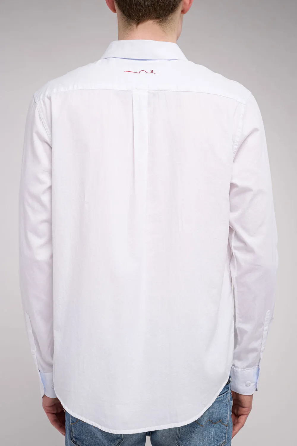 Teddy Smith C-Volt 2 ML Blanc Camicia Uomo Bianca Twill
