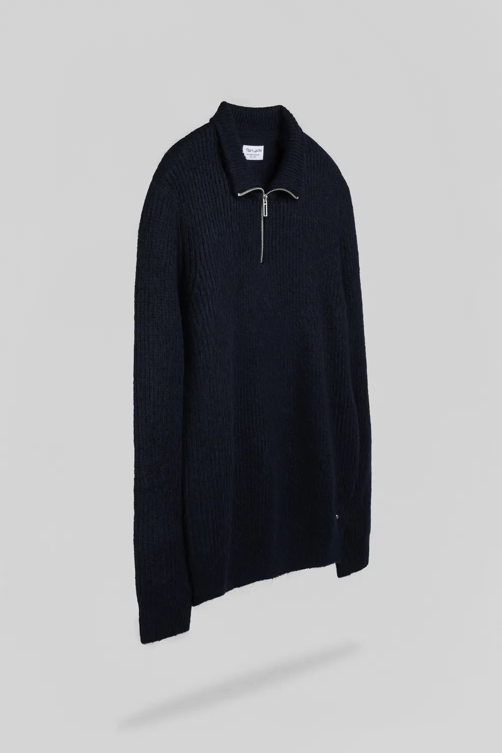 Teddy Smith P-Clayton maglione zip blu navy misto lana