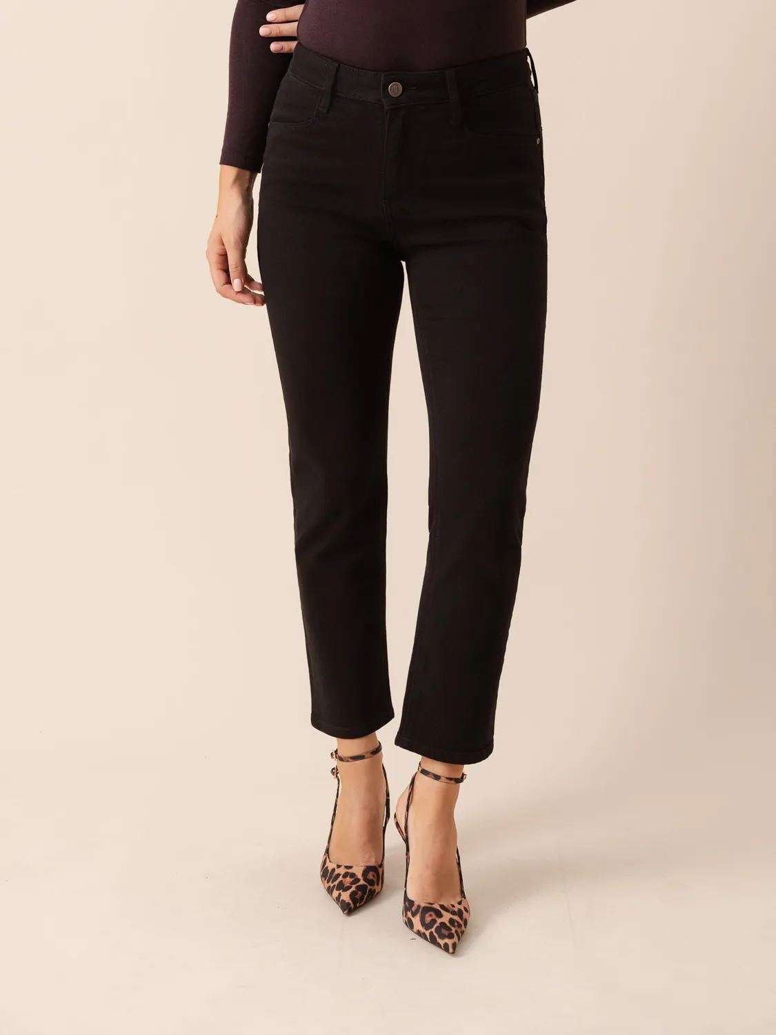 Oraije Milena jeans slim nero vita semi-alta