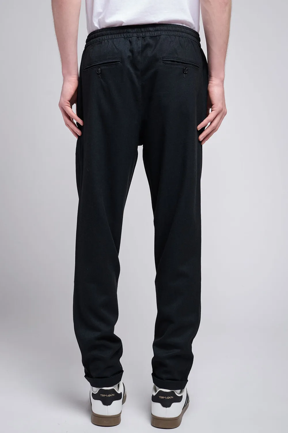 Teddy Smith Pywan 2 pantalone slim flanella nero