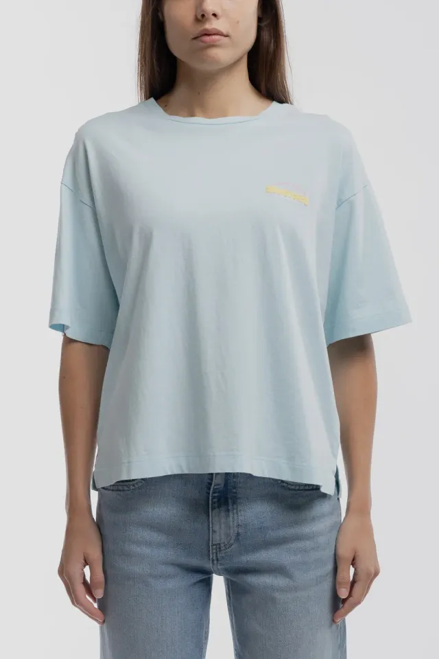 Teddy Smith T-ICY MC BLEU LAGON t-shirt blu laguna oversize
